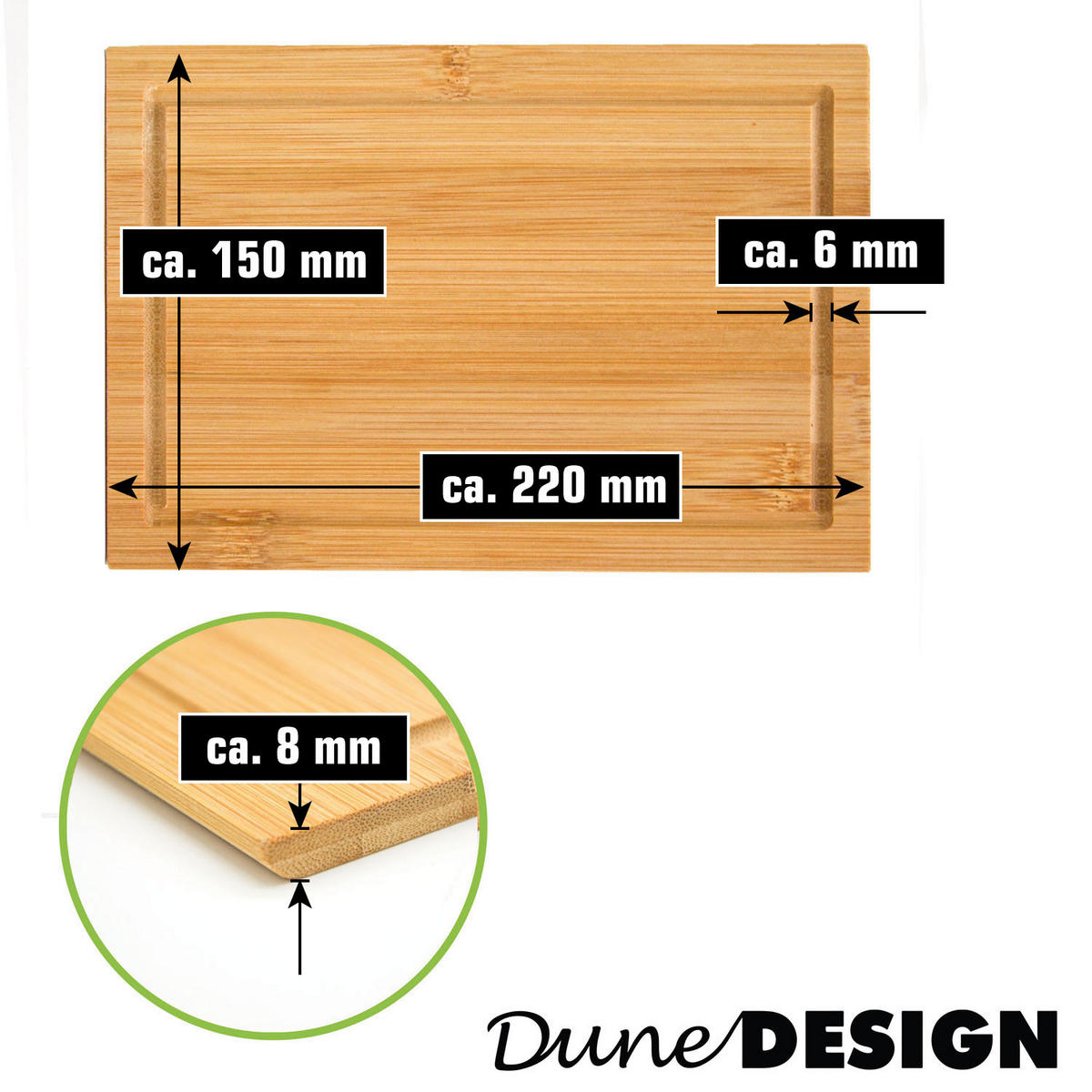 FRÜSTÜCKSBRETT rund, 15/22/0,8 cm, Bambus - Braun, Holz (15/22cm) - Dunedesign