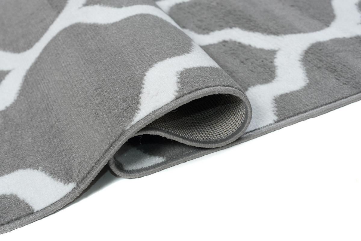 TEPPICH LUXURY Grau Marokkanisch Kleeblatt 180/250 cm - Hellgrau, Textil (180/250cm) - Tapiso