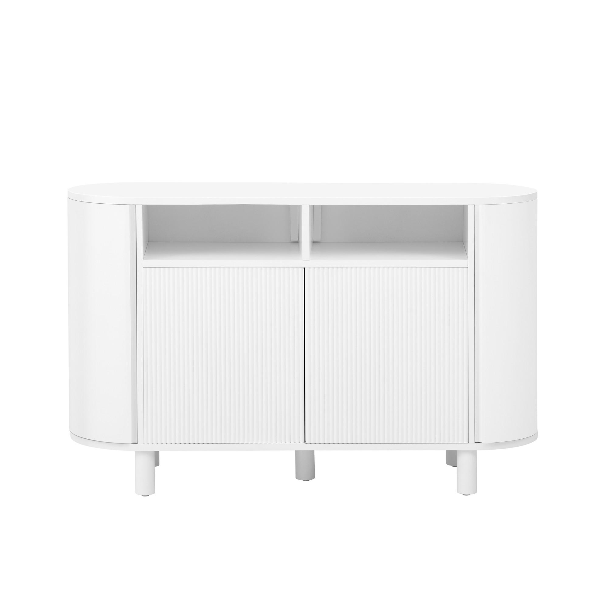 ANRICHTE Modern Relief Weiß 120/38/77 cm - Weiß, Holz (120/77/38cm) - PANGIVO