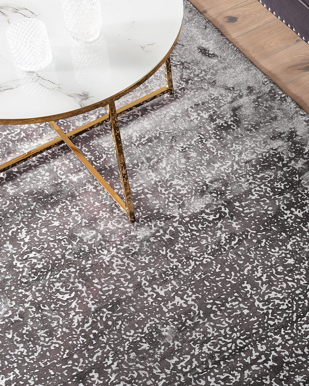 KURZFLOR-TEPPICH Esel 200/140 cm - Grau, Naturmaterialen (140/200cm) - Beliani
