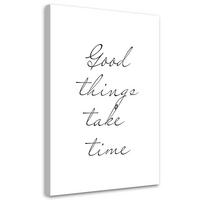 WANDBILD gut ding will weile haben - Schwarz, Textil (40/60cm) - Feeby