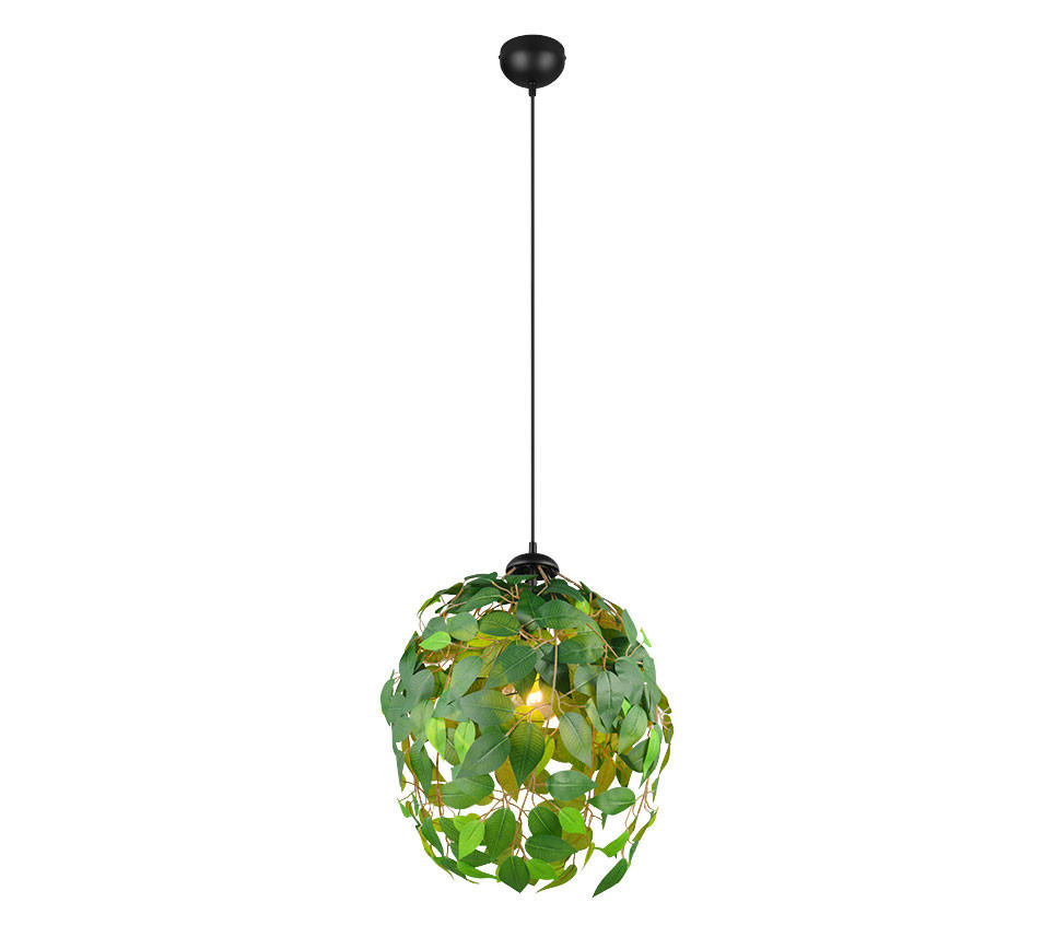 HÄNGELEUCHTE Leavy Grün Blätter-Design - Grün, Metall (38/38/150cm)