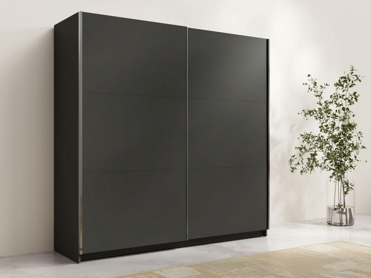 KLEIDERSCHRANK Graphit 201/207/55 - Graphitfarben, Holzwerkstoff (201/207/55cm) - RAUMHIRSCH FURNITURE
