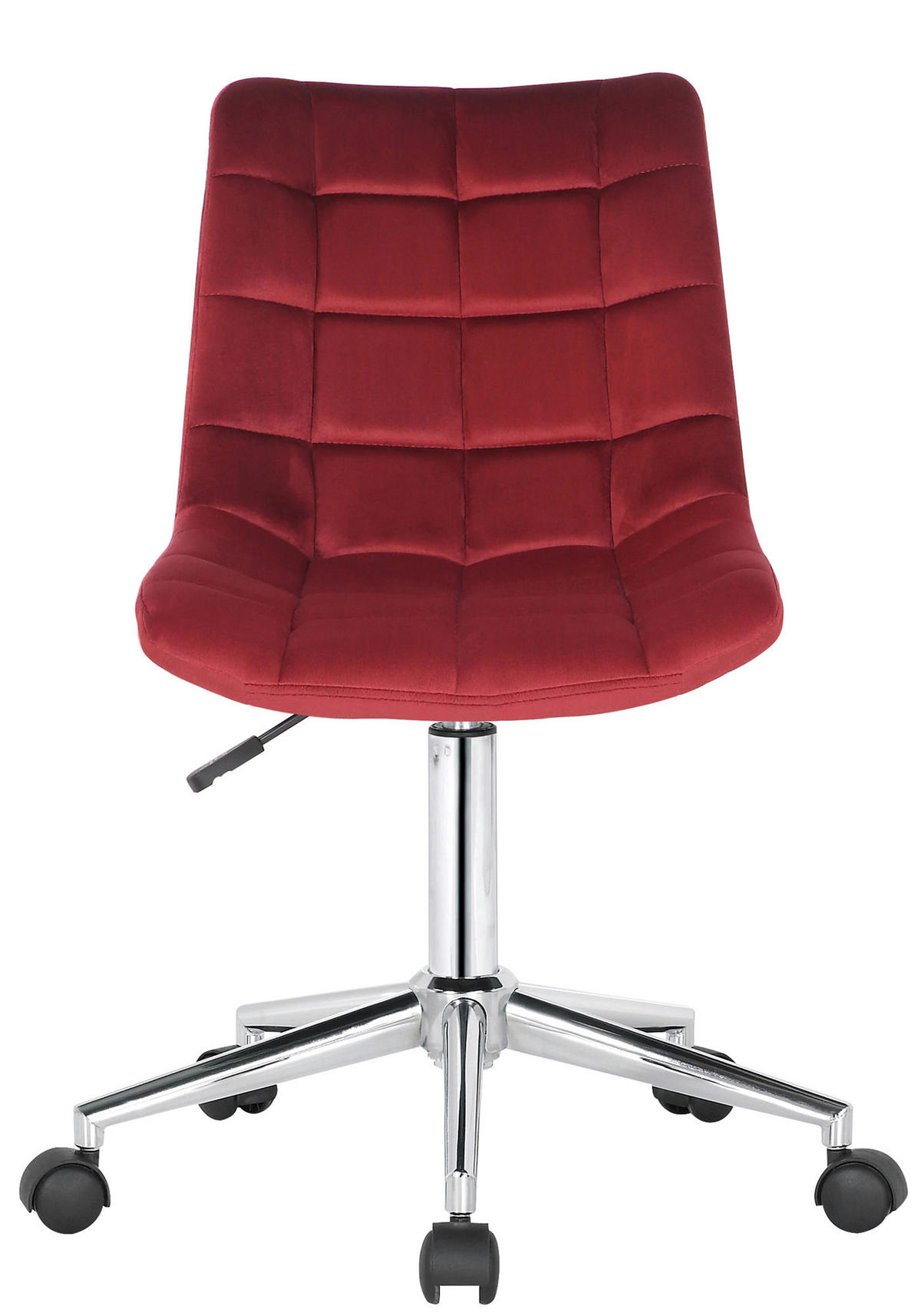 DREHSTUHL Samt rot - Chromfarben/Rot, Textil/Metall (46/81/62cm) - CLP