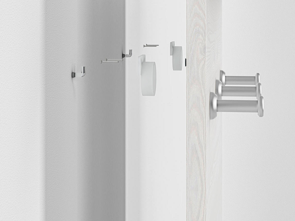 WANDGARDEROBE – 40 cm – Blanco – Grau / Eichefarben - Eichefarben/Grau, Holzwerkstoff (40/136/20cm) - hi-markt
