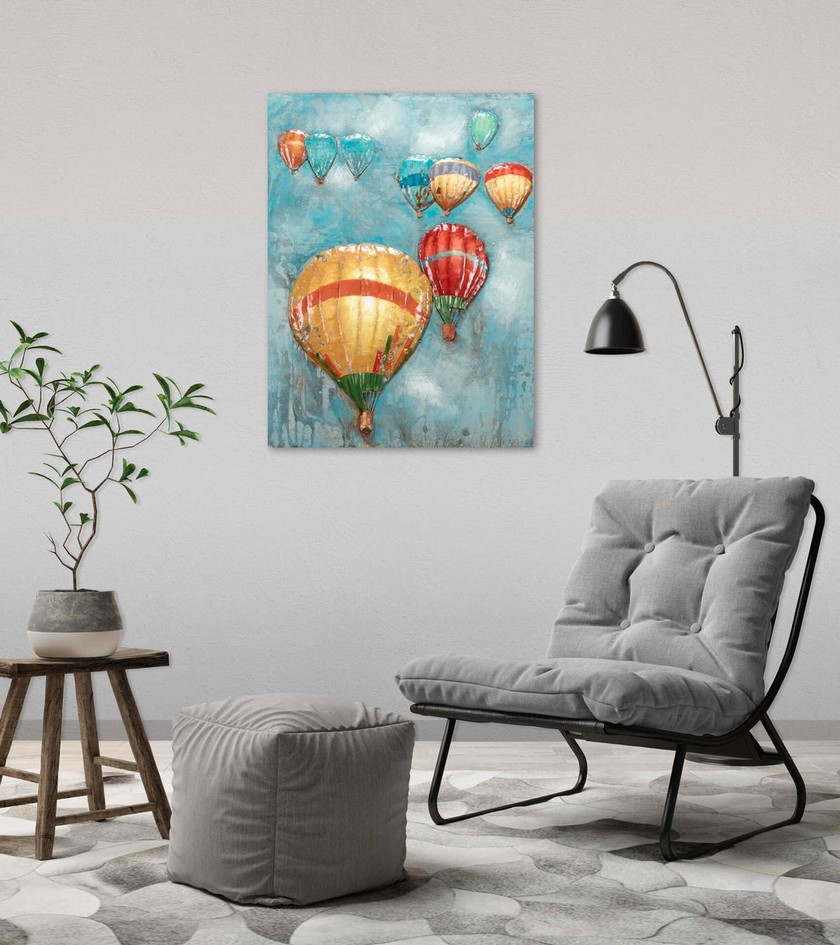 METALLBILD Blau 60/80 cm - Blau, Metall (4/80cm) - KUNSTLOFT