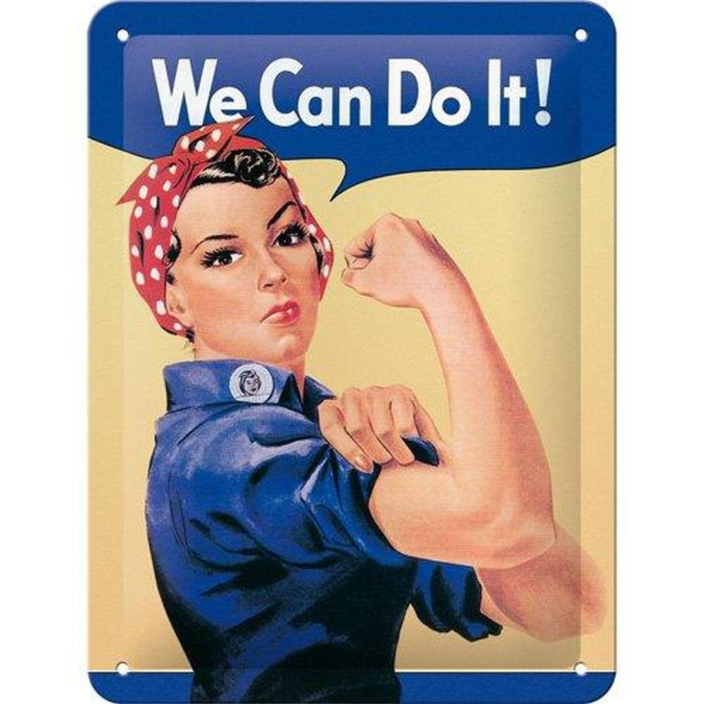 BLECHSCHILD 15/20 cm USA We Can Do It! - Multicolor, Metall (15/20/0.5cm) - Nostalgic-Art