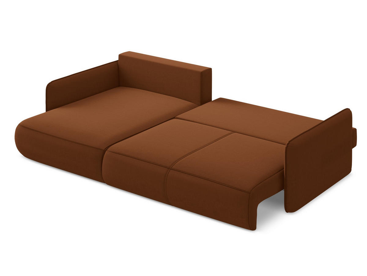 3-SITZER SOFA mit Schlaffunktion Chenille Stoff Blau - Blau/Schwarz, Kunststoff/Textil (216/86/105cm) - Makamii