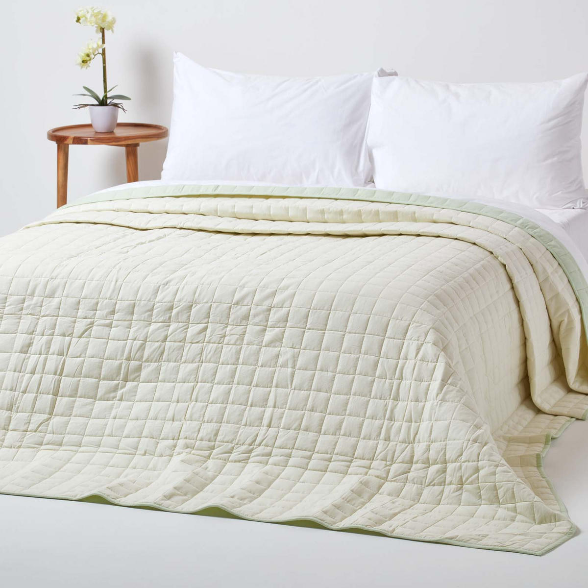 TAGESDECKE gesteppt mit Wende-Design, 150/200 cm - Salbeigrün, Textil (150/200cm) - Homescapes
