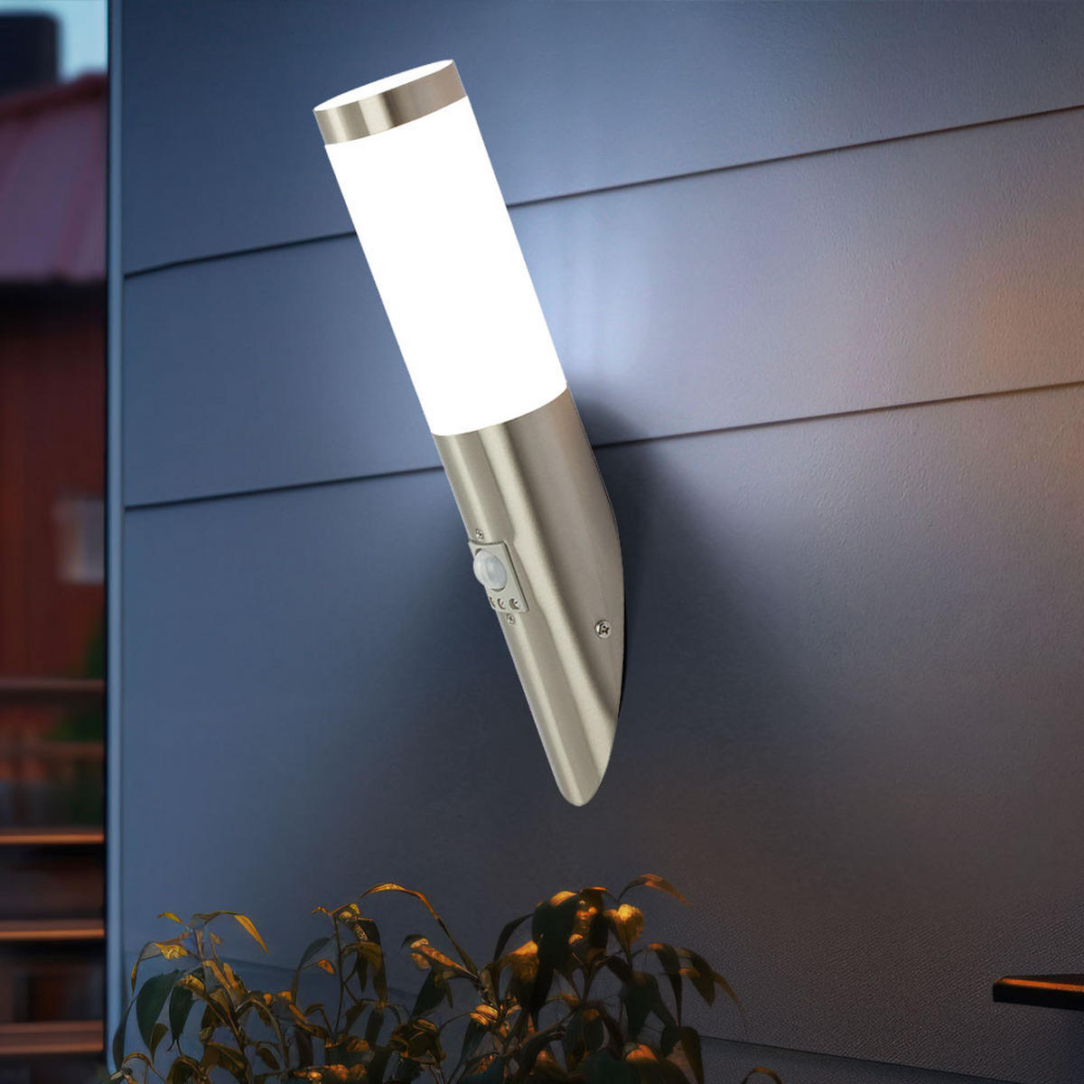 LED AUSSENWANDLEUCHTE Edelstahl Silber 2er Set - Silberfarben, Metall (7.6/7.6/41cm) - Globo Lighting