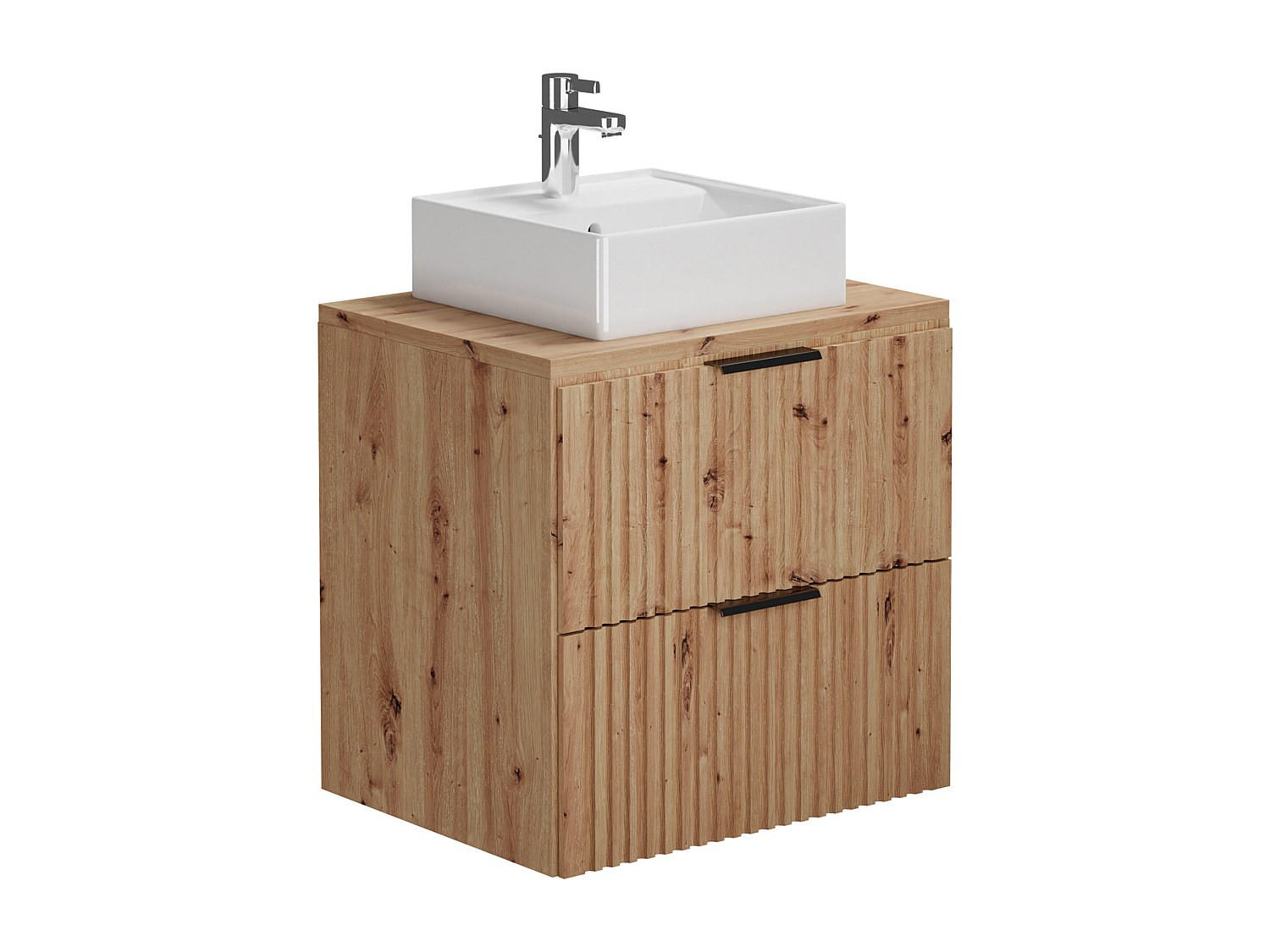 EINZELWASCHTISCH - 60cm x 46cm - MDF - naturfarben hell - ZEVARA - Naturfarben, Holz (60/57/46cm) - Vente-Unique