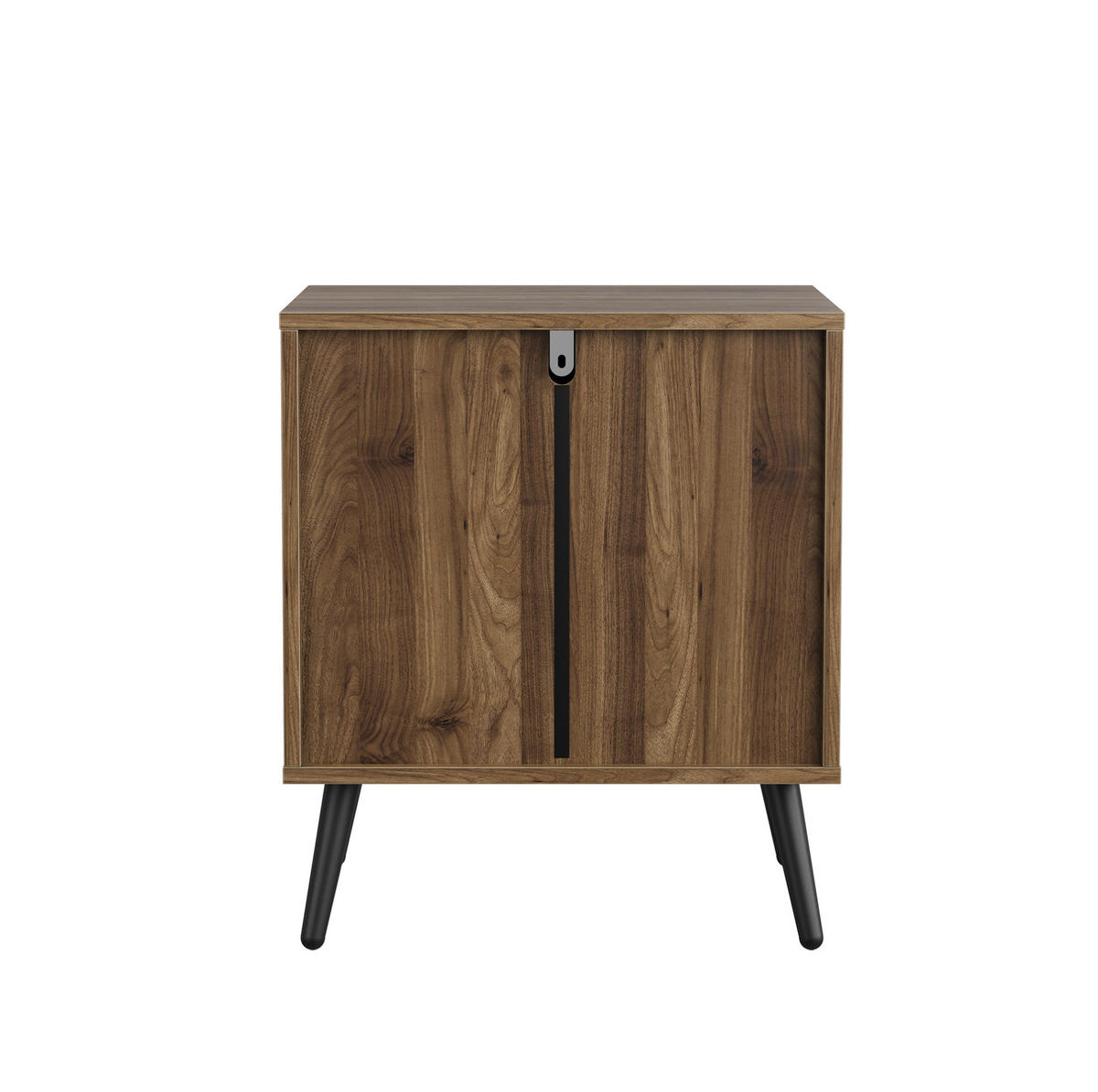 NACHTTISCH 45/40/53 cm in Walnuss mit 2 Schubladen und Metallbeinen - Braun, Holzwerkstoff (40/53/45cm) - Flora Grace