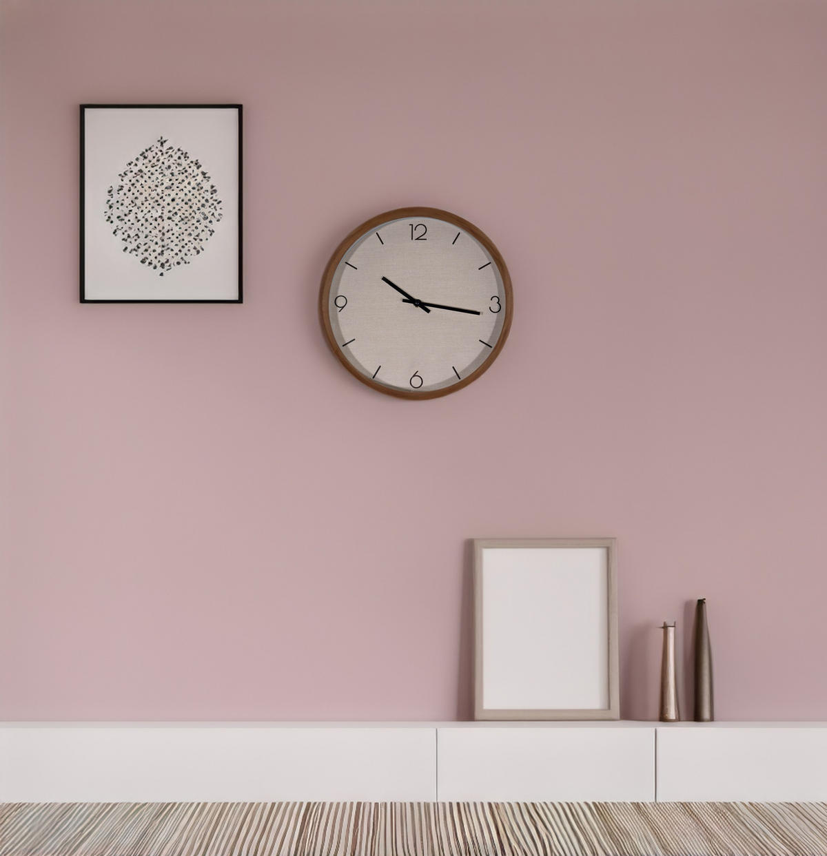 WANDUHR minimalistisches Zifferblatt 30/30/4,5 cm - Braun, Kunststoff (30/4.5/30cm) - Home Styling Collection