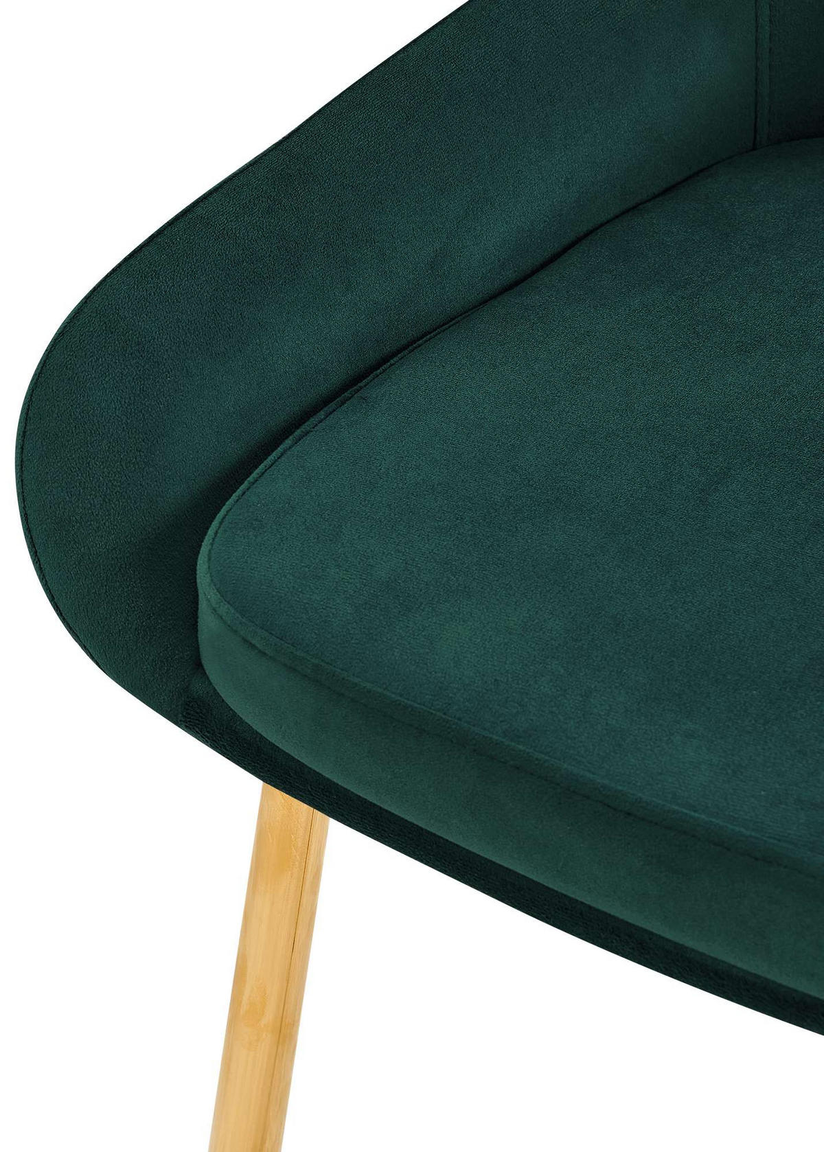 STUHL Samt Grün - Goldfarben/Grün, Textil (50/86/53cm) - CLP
