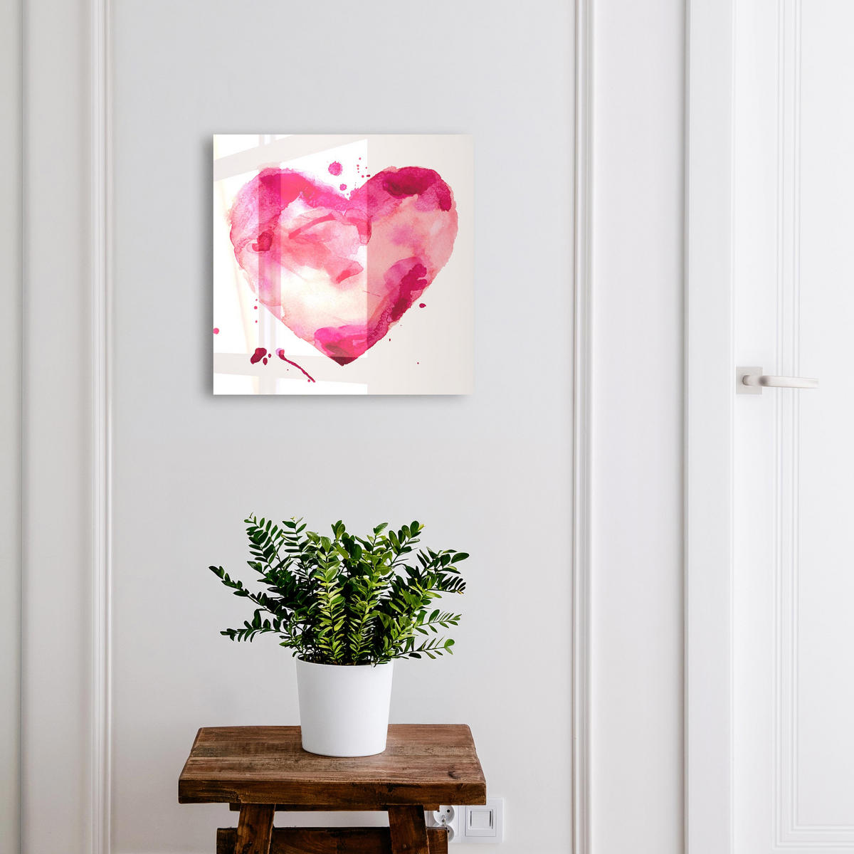 SCHLÜSSELBOX Schwarz 30x30 cm- Türöffnung nach rechts - Herz der Liebe - Pink, Metall (30/30/5cm) - TULUP