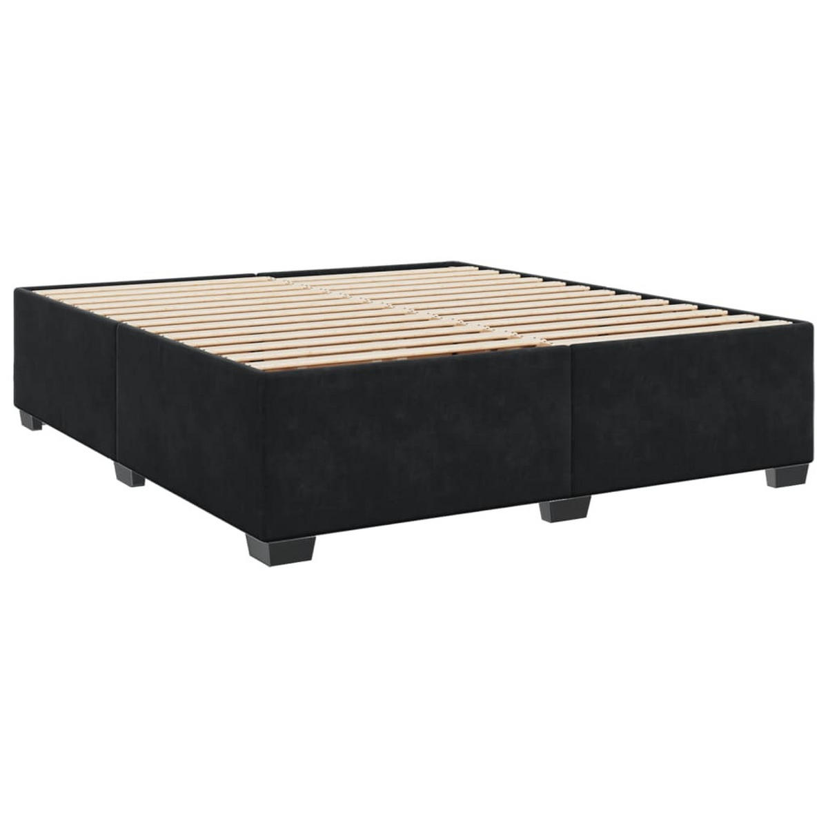 BOXSPRINGBETT 180/200 Cm Schwarz Samt - Schwarz, Textil (180/200cm) - vidaXL