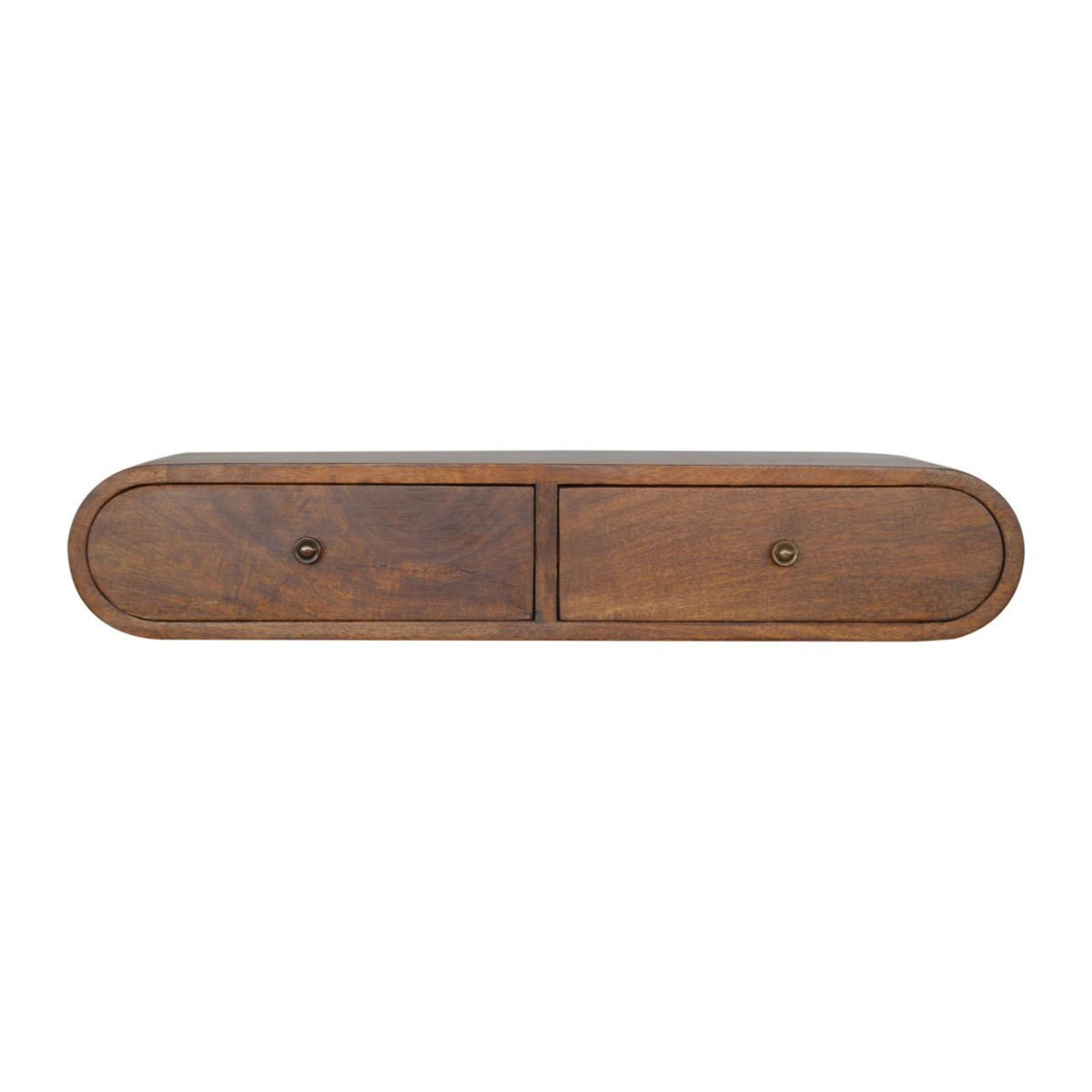 WANDKONSOLE mit Kastanienholz-Finish - Messingfarben/Braun, Holz/Metall (80/15/32cm) - Artisan Furniture