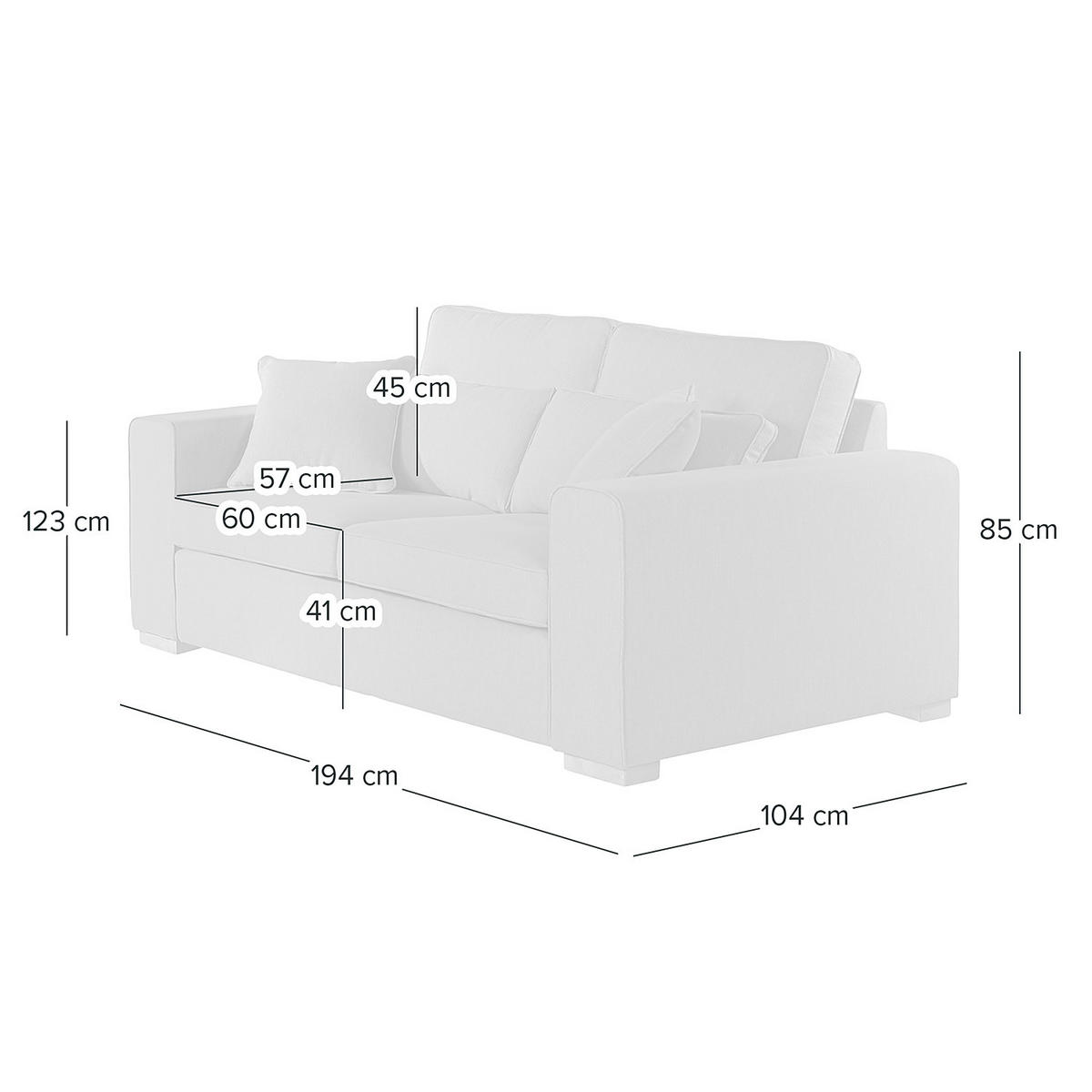 2,5-SITZER SOFA - Buchefarben/Hellblau, Holz/Buchenholz (194/85/104cm) - home24