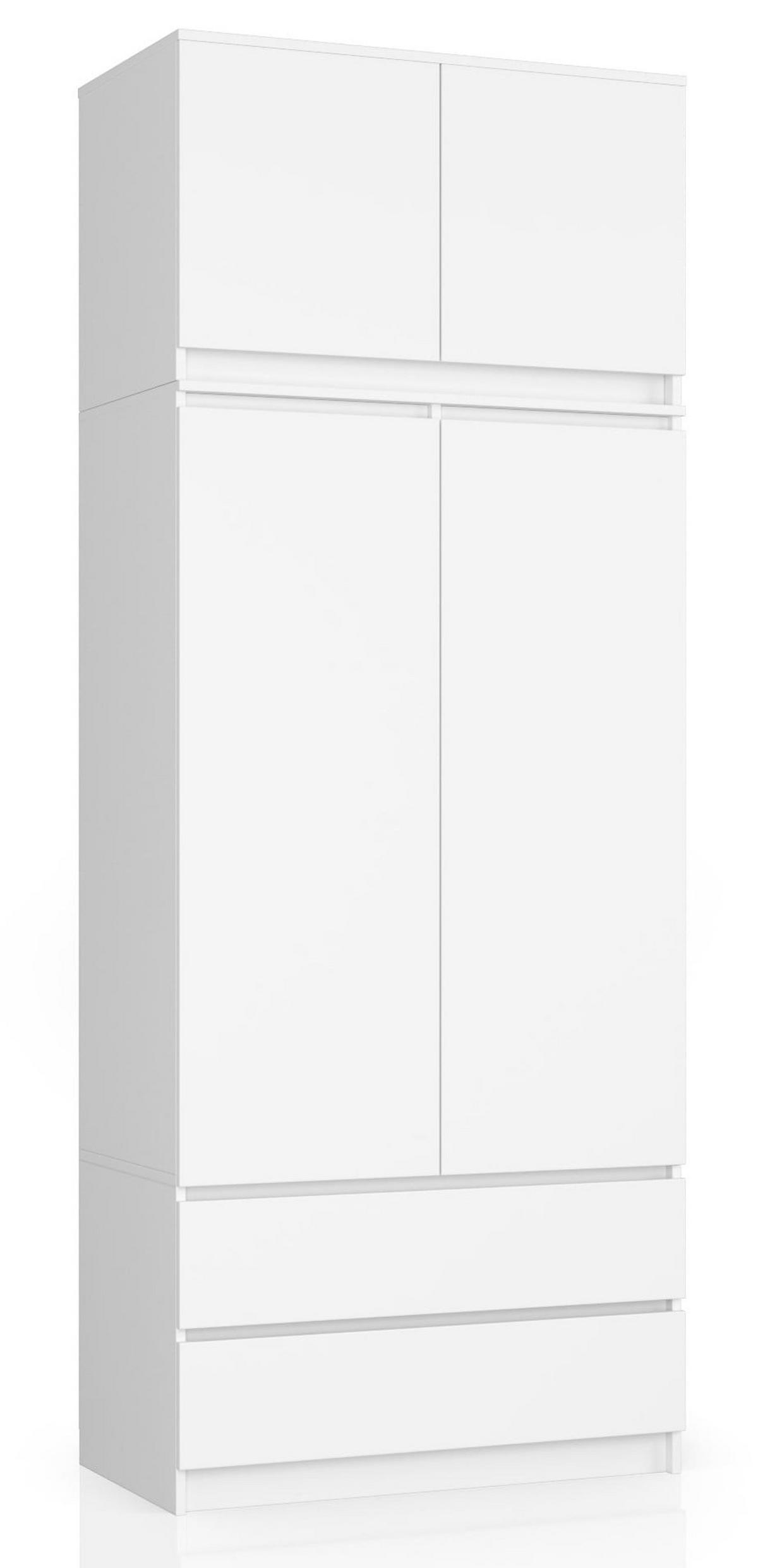 KLEIDERSCHRANK Weiß 234/90/51 - Weiß, Holzwerkstoff (90/234/51cm) - RAUMHIRSCH FURNITURE