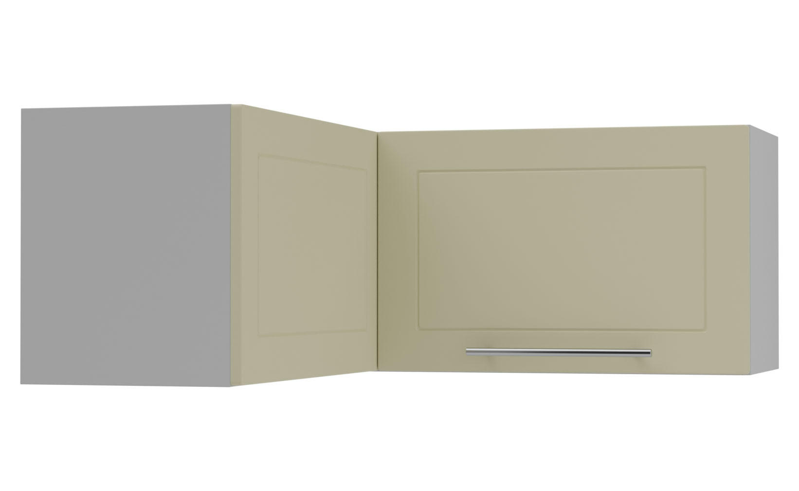 ECKHÄNGESCHRANK Kvantum W14/90/36 Vanille Matt / Grau Matt 90 / 90 / 36cm - Creme/Grau, Holz/Holzwerkstoff (90/36/90cm) - Feldmann-Wohnen