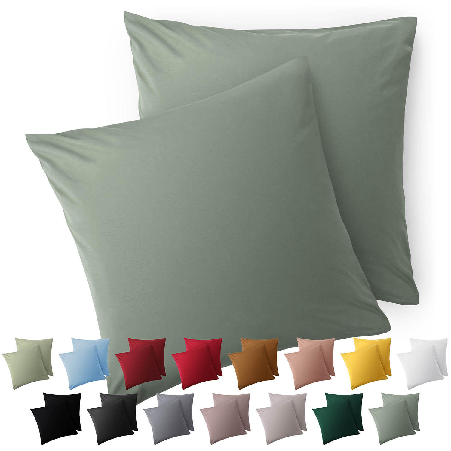 KISSENBEZUG Ellen 40/40 cm, 2er-Set, Grün - Grün, Textil (40/40cm) - Blumtal