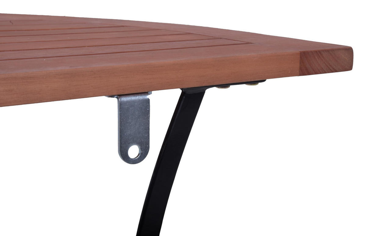 BALKONTISCH Einar halbrund Gartentisch - Braun, Holz (54/85/74cm) - DELUKE