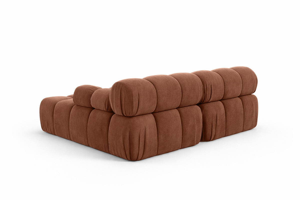ECKSOFA L-Form Mini II Modular, Veloursstoff Salvador, Dunkelbraun, Rechts, Selia - Dunkelbraun, Holz (190/160cm) - Kaiser Möbel