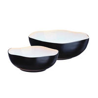 SALATSCHALEN Iris Ø24cm und Ø28,5cm - 2er-Set - Elfenbeinweiß - Weiß, Keramik - Björn