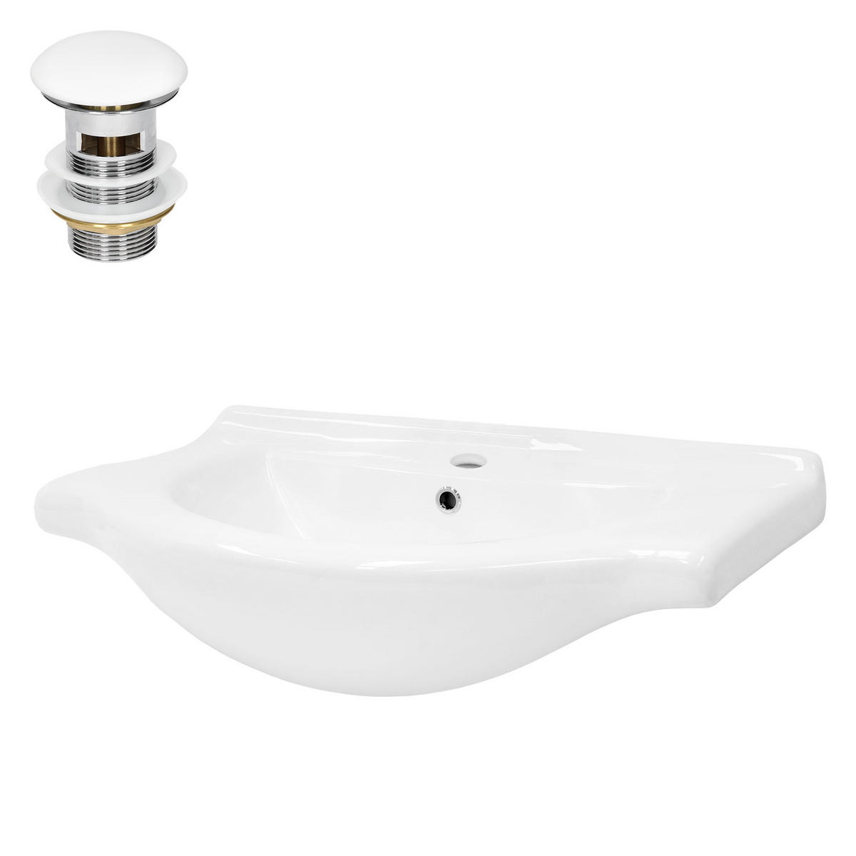 WASCHBECKEN - Schwarz, Keramik (51.5/21.5/77cm) - ML-DESIGN