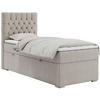 BOXBETT PERA 90/200 Beige Struktur - H3 - Links Seite - Beige, Holz/Textil (90/200cm) - MKS