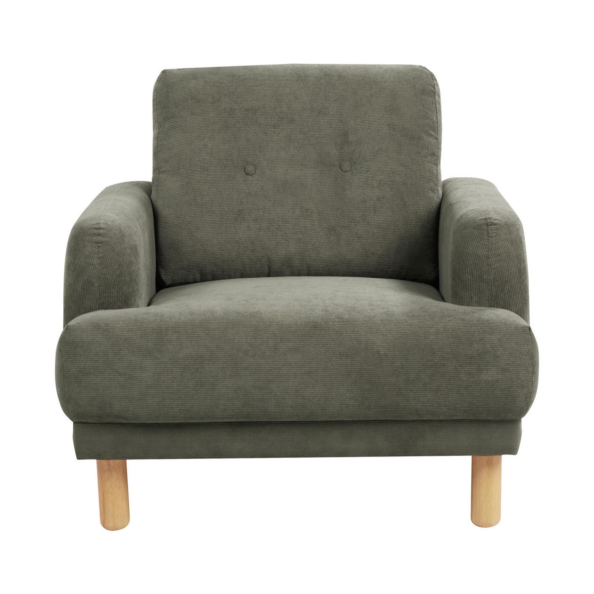 4-SITZER-SOFA Set Cord dunkelgrün Tuve - Hellbraun/Grün, Textil (90/90/288cm) - Beliani