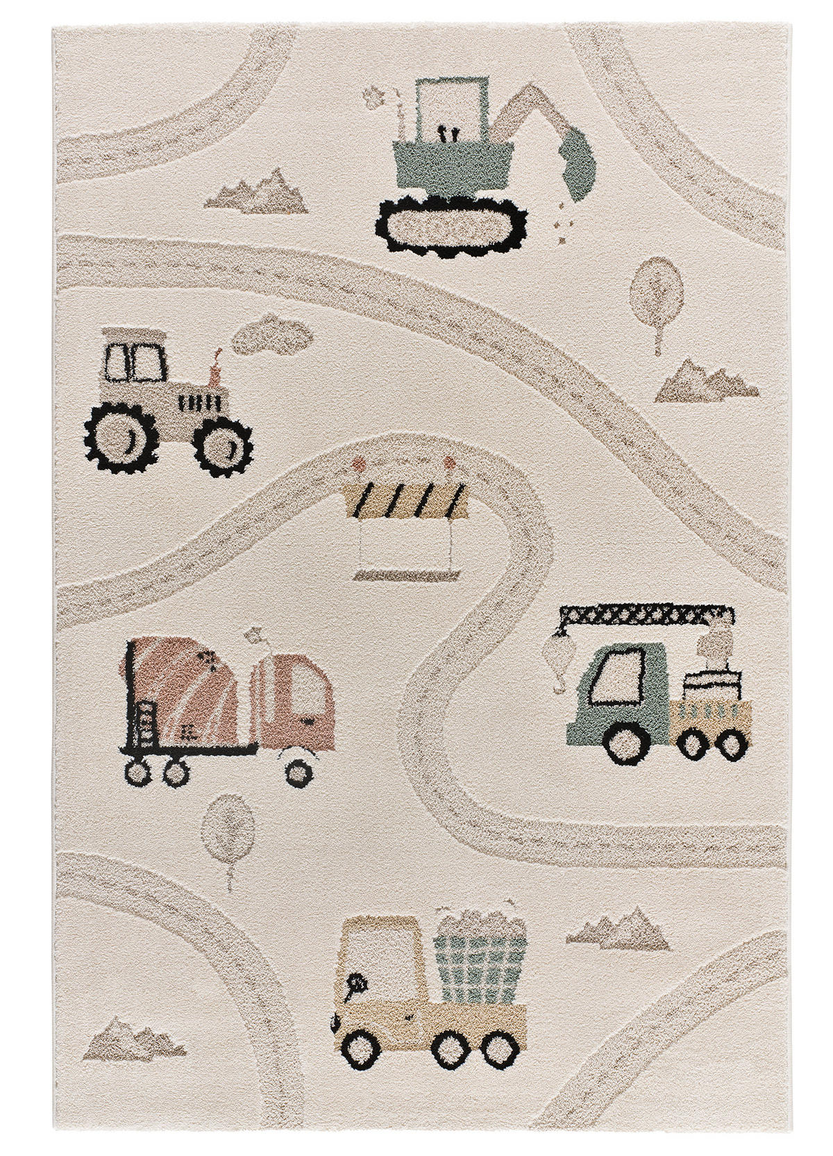KINDERTEPPICH Beige Clown 120/170 cm - Multicolor/Weiß, Textil (120/170cm) - Atticgo
