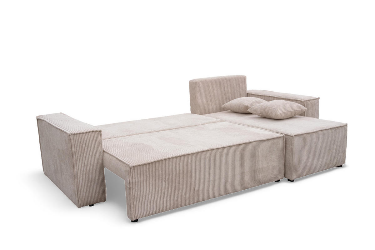 ECKSOFA TAVO L mit Stauraum, Beige - Beige, Textil (244/145cm) - KS Home Concept