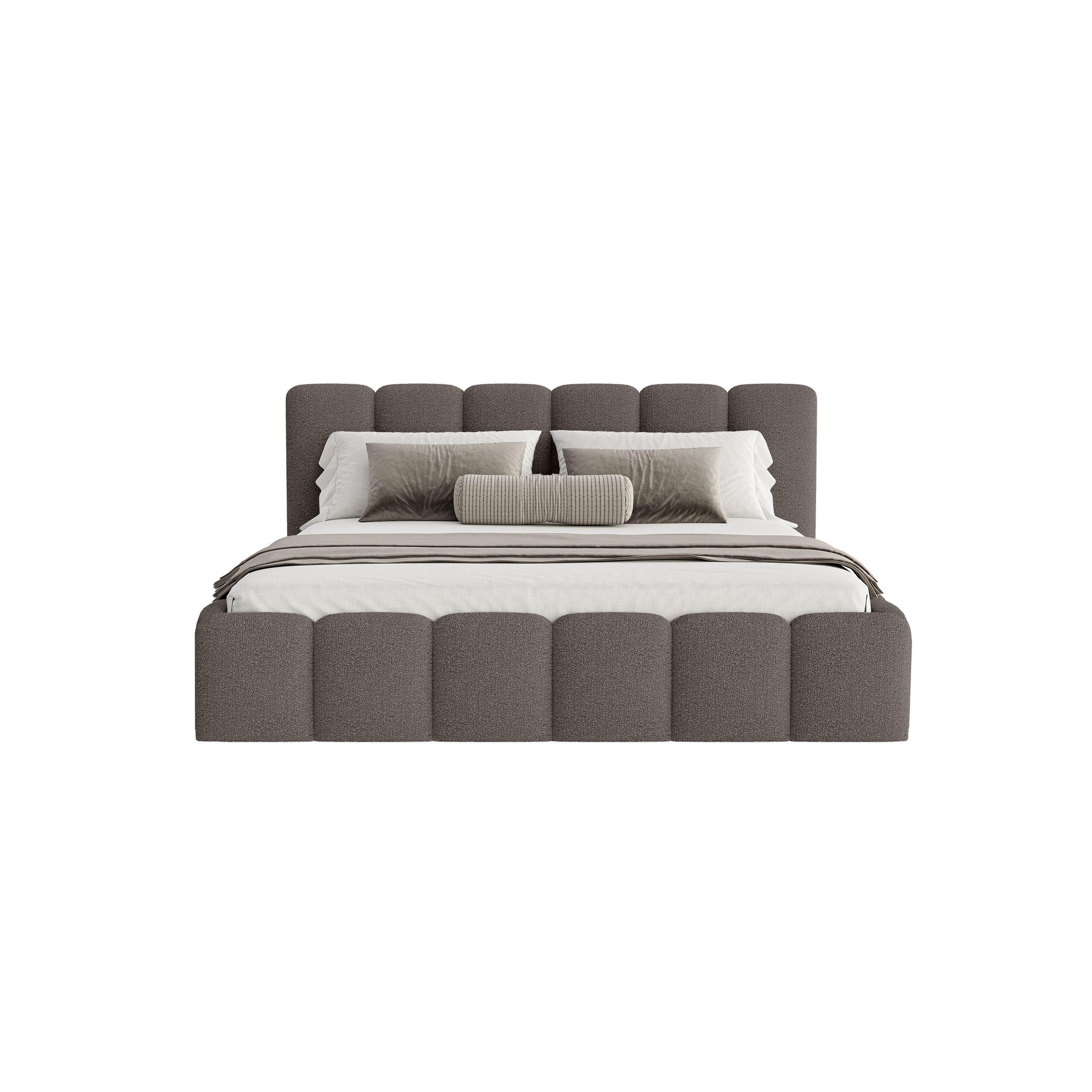 POLSTERBETT Lukhi 160x200 cm, Braun - Braun, Textil (160/200cm) - Fedve