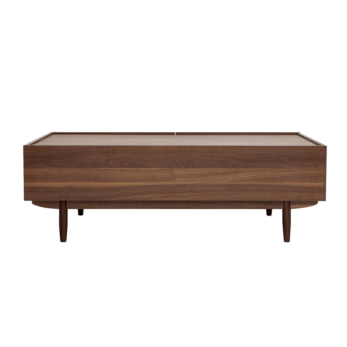 COUCHTISCH Dunkles Holz Schubladen B120 cm SANAA - Walnussfarben, Holz (120/60/39.5cm) - Miliboo