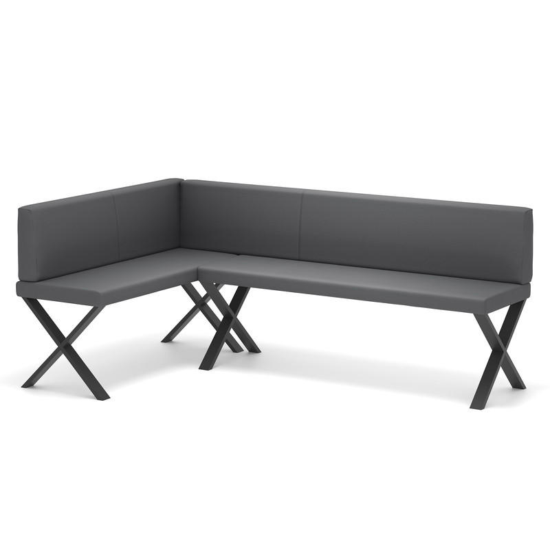 ECKBANK links VERO X Kunstleder glatt, 142/196 cm Dunkelgrau - Dunkelgrau, Kunststoff/Textil (142/196cm) - Idohome