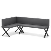 ECKBANK links VERO X Kunstleder glatt, 142/196 cm Dunkelgrau - Dunkelgrau, Kunststoff/Textil (142/196cm) - Idohome