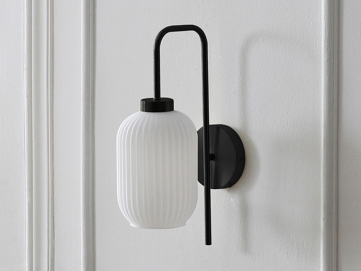 WANDLAMPE - 25 x 14 - metall - schwarz, weiß Louxor - Weiß, Metall (25/41/14cm) - Vente-Unique