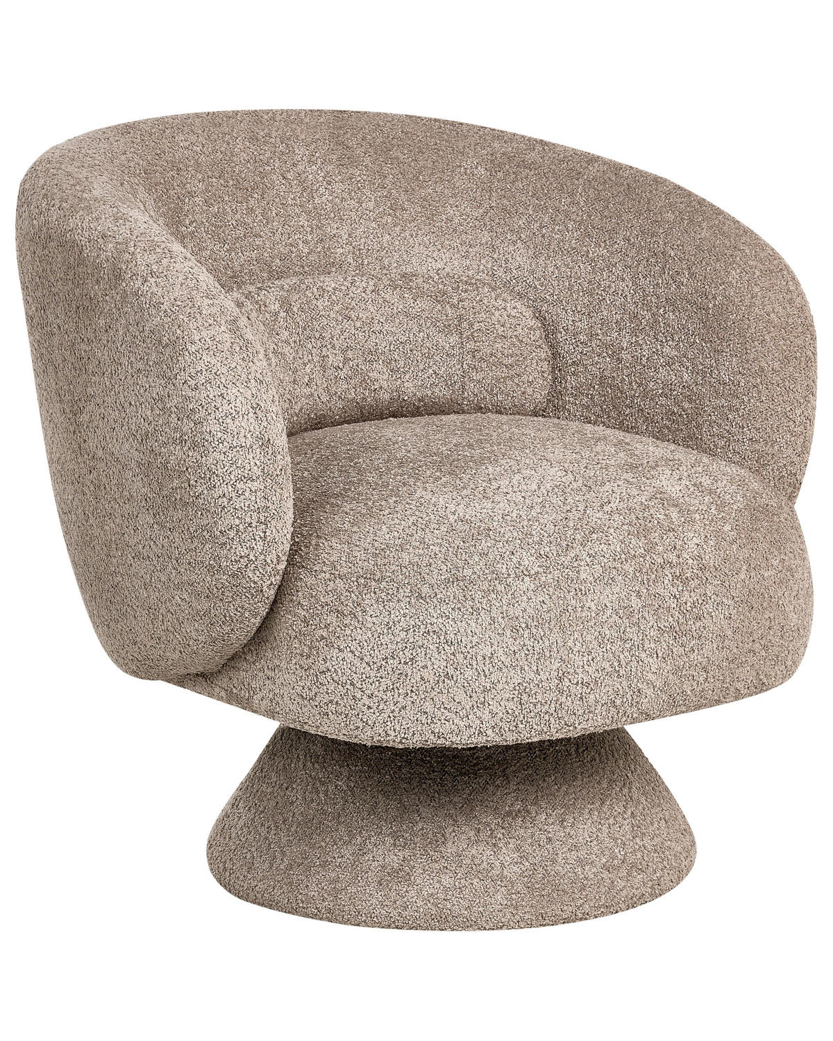 DREHSESSEL Bouclé Beige Lieksa - Beige, Textil (77/77/64cm) - Beliani