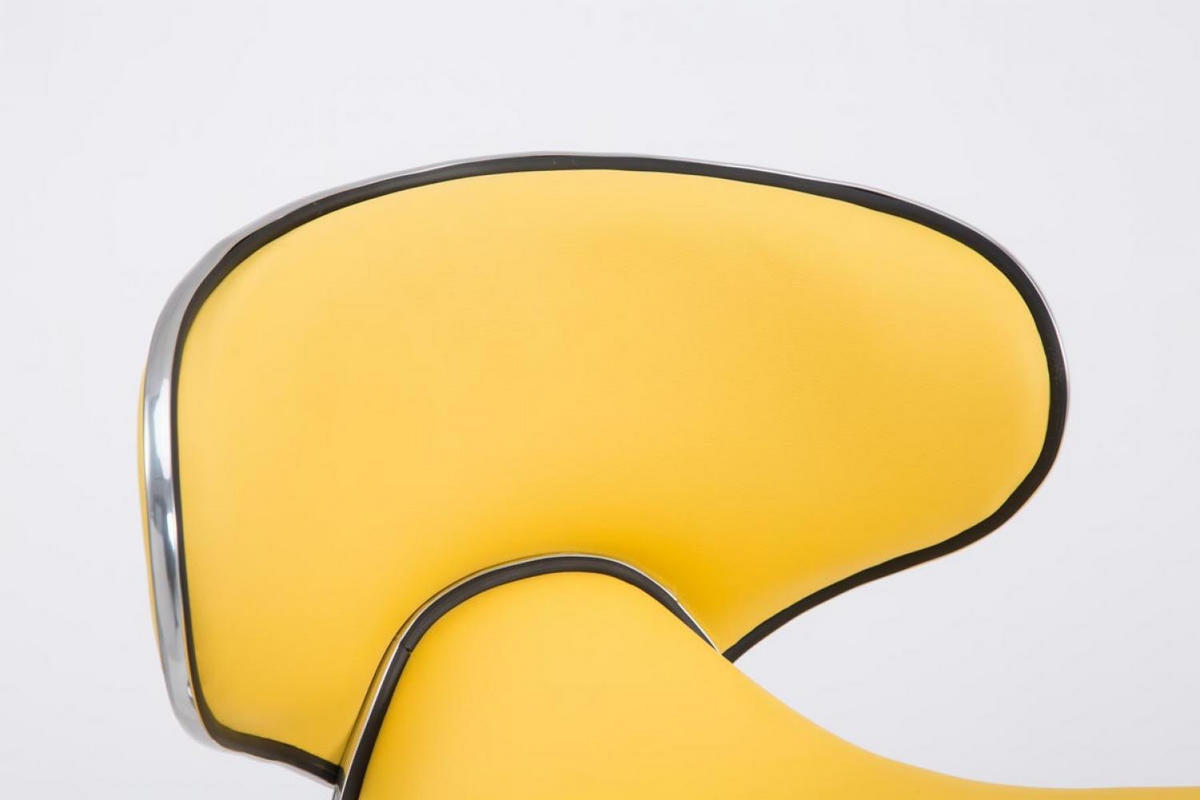 BARHOCKER Lederlook gelb - Chromfarben/Gelb, Textil/Metall (46/88/49cm) - CLP