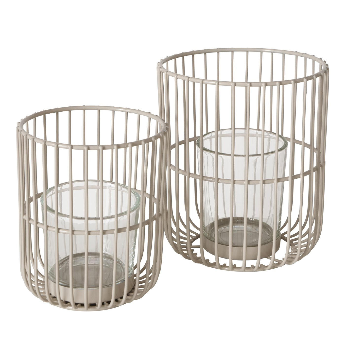 METALLLATERNE 2er-Set Cindy - Beige, Metall (10/12/10cm) - Boltze Home