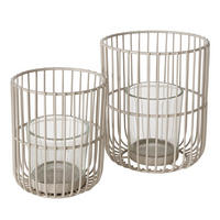 METALLLATERNE 2er-Set Cindy - Beige, Metall (10/12/10cm) - Boltze Home