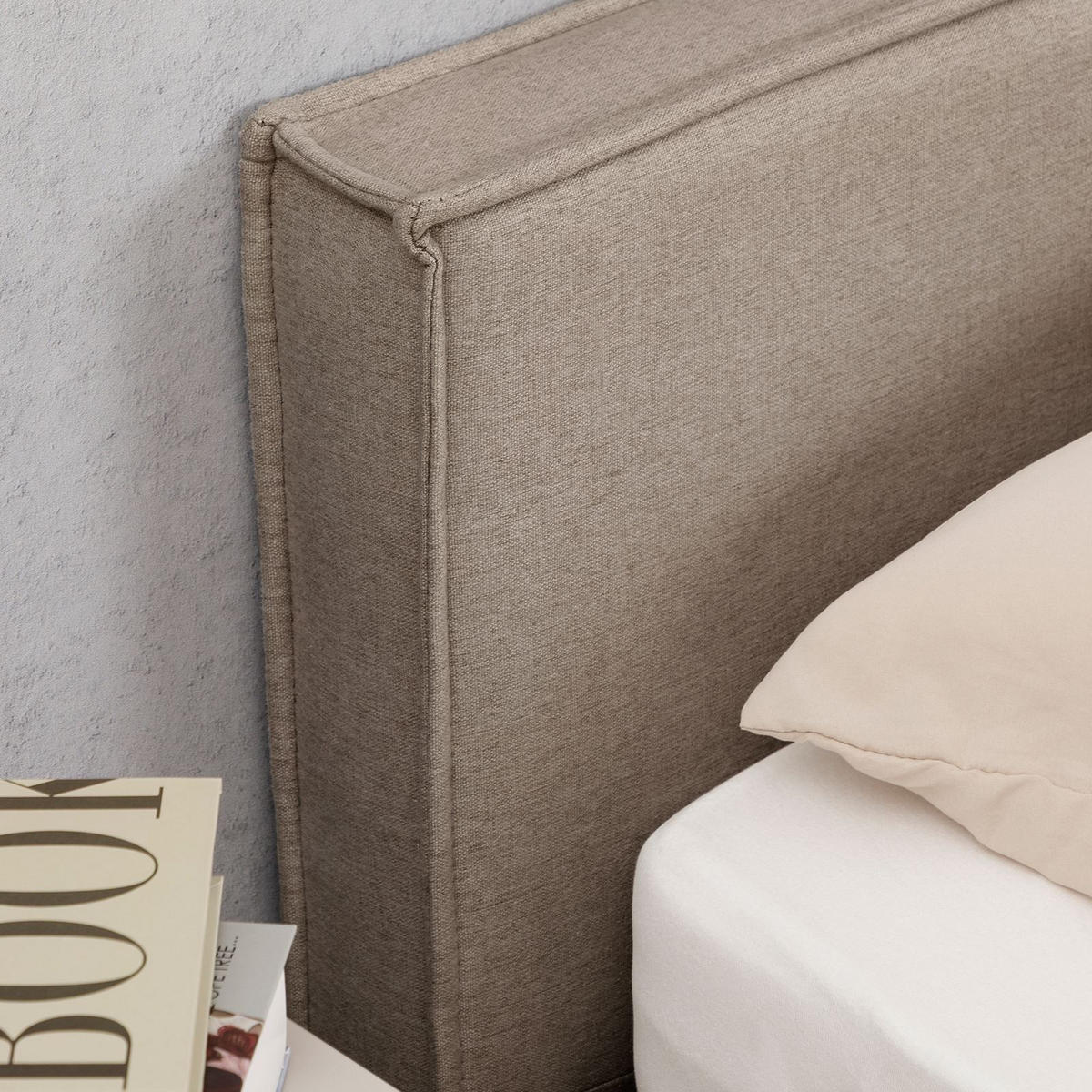 POLSTERBETT PESARO 160x200 cm greige - Greige, Textil (160/200cm) - IDIMEX