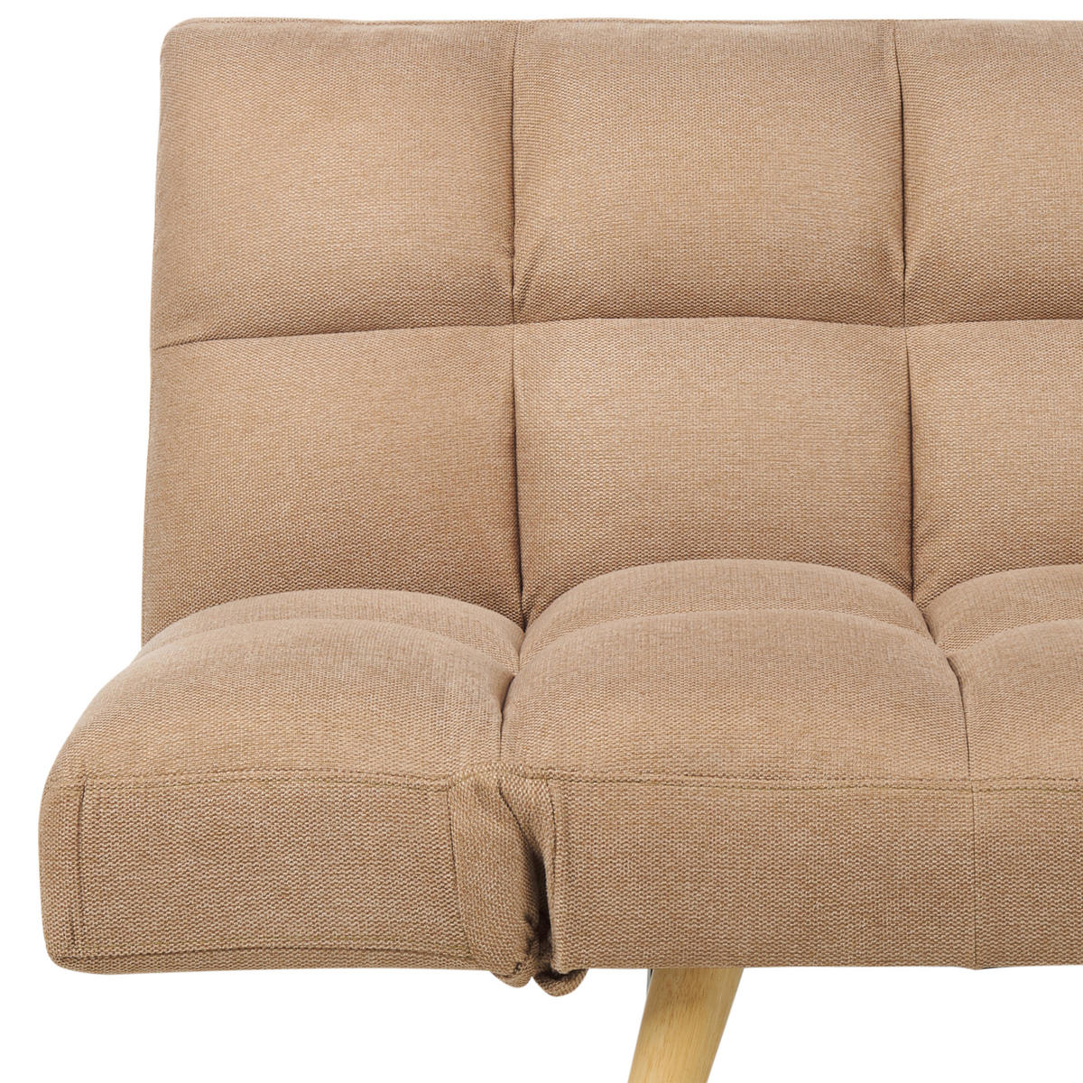 3-SITZER-SCHLAFSOFA hellbraun Ingaro - Hellbraun/Braun, Textil (182/86/79cm) - Beliani