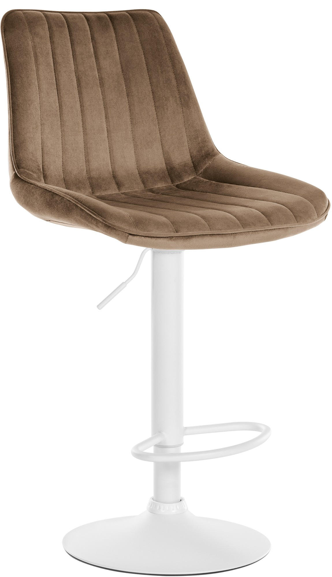 BARHOCKER Samt braun - Weiß/Braun, Textil/Metall (49.5/91/50cm) - CLP