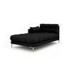 CHAISELONGUE links Mamaia aus strukturiertem Stoff schwarz - Schwarz, Textil (102/75/185cm) - Micadoni