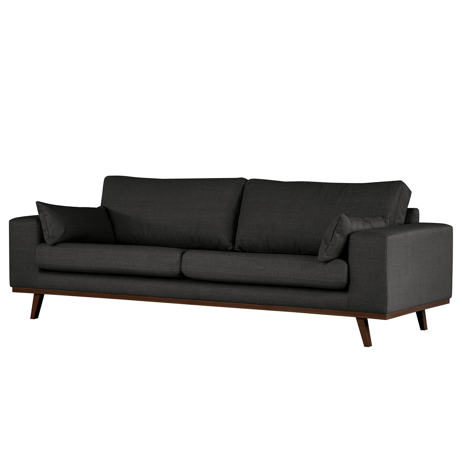3-SITZER SOFA - Buchefarben/Schwarz, Textil (237/81/88cm) - home24