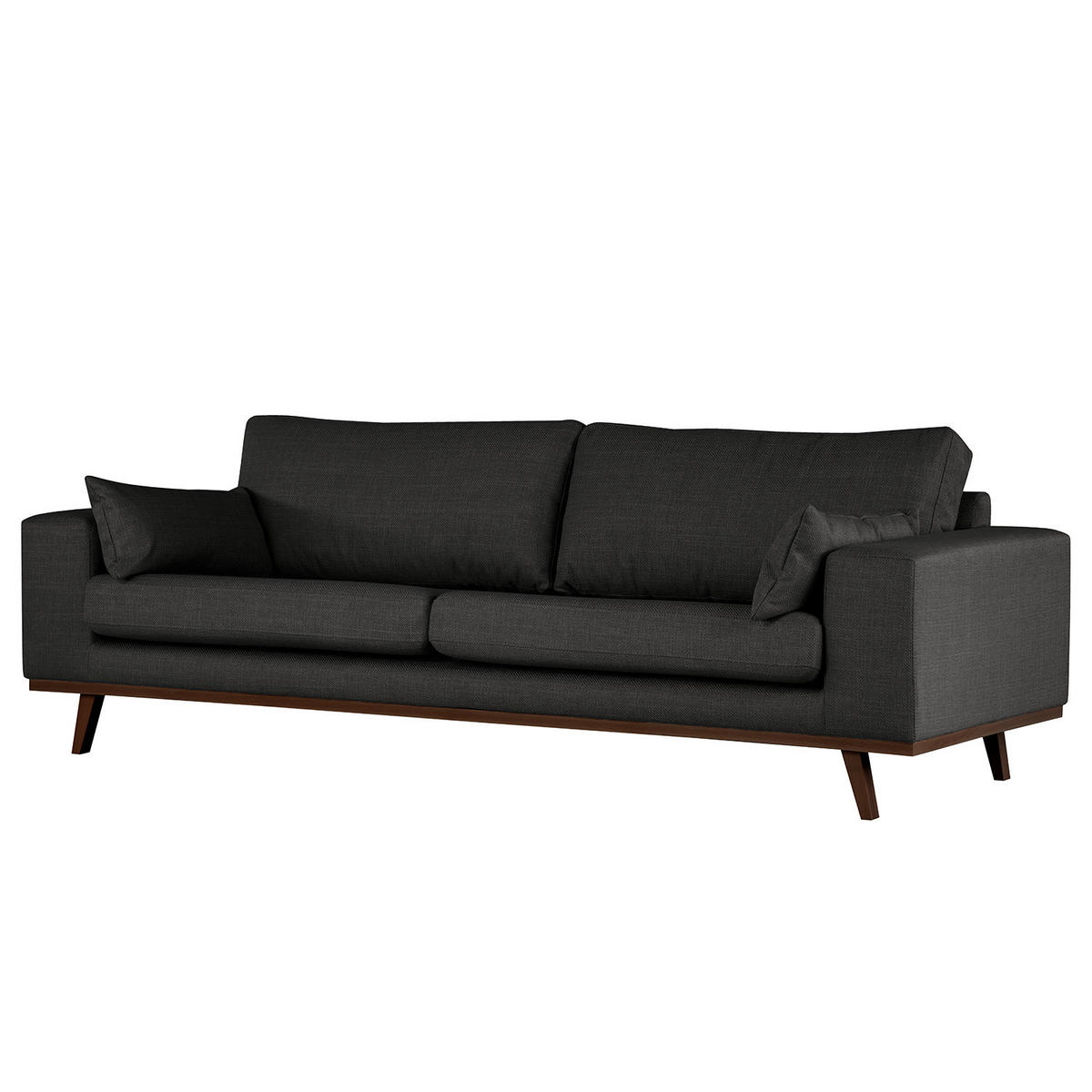 3-SITZER SOFA - Buchefarben/Schwarz, Textil (237/81/88cm) - home24