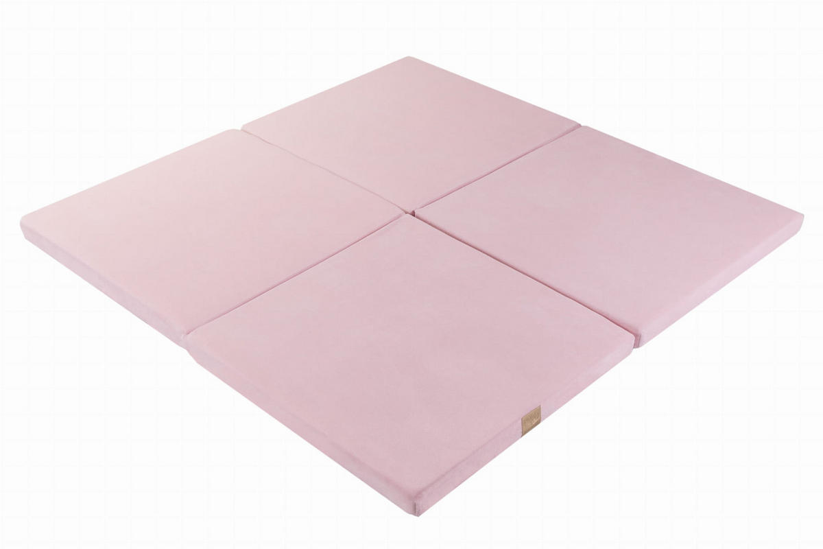 SPIELMATTE für Kinder, Quadratt, Samt, Hellrosa - Pink, Textil (120/120cm) - MeowBaby