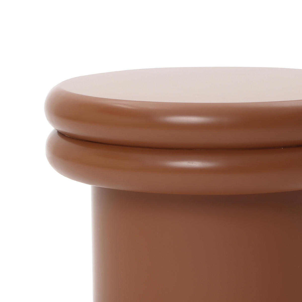 BEISTELLTISCH Rund, Braun mit Doppelplatte | Ø40 x H30 cm - Braun, Holzwerkstoff (40/40/30cm) - Hometopia